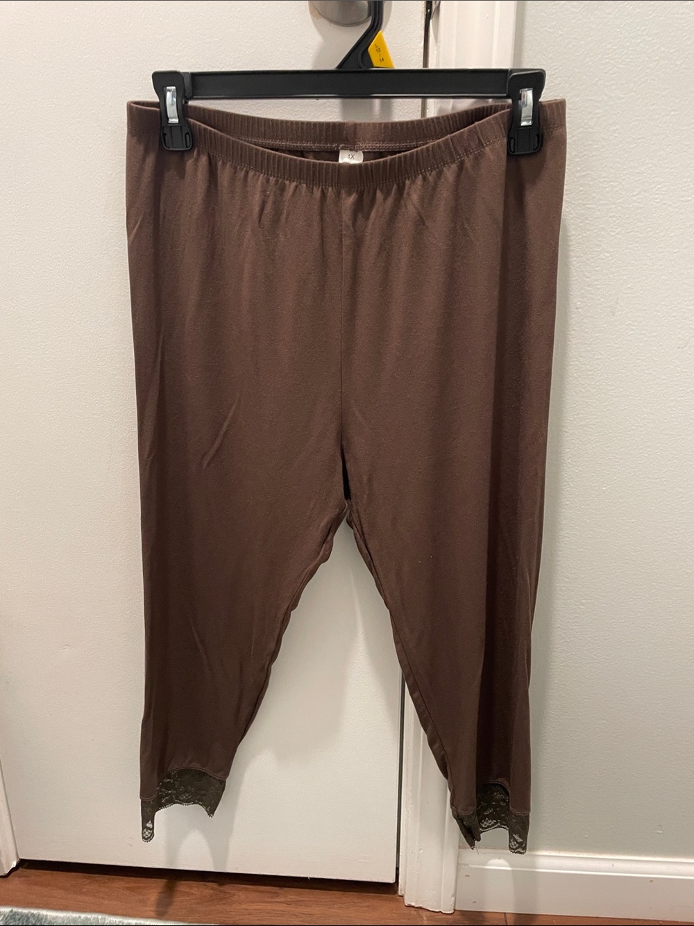 Women’s Brown Shapewear Slip Shorts with Lace Trim